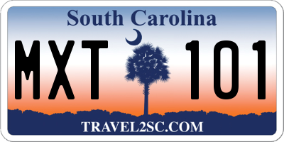 SC license plate MXT101