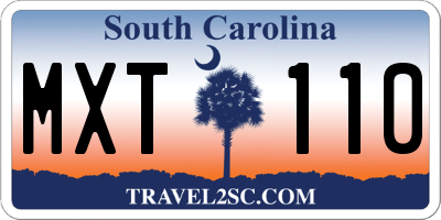 SC license plate MXT110