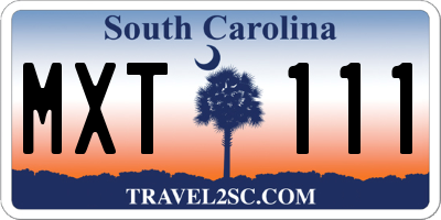 SC license plate MXT111