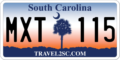 SC license plate MXT115