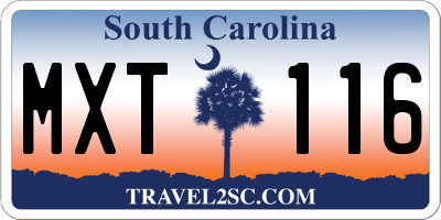 SC license plate MXT116