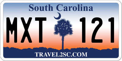 SC license plate MXT121