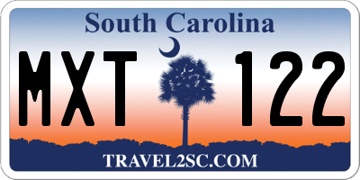 SC license plate MXT122