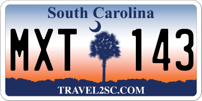 SC license plate MXT143