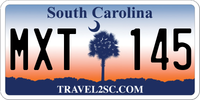 SC license plate MXT145