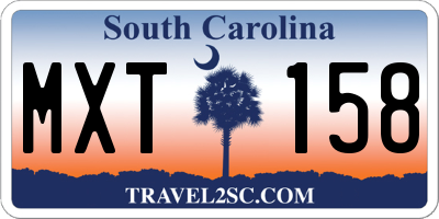 SC license plate MXT158