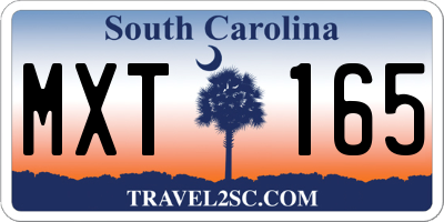 SC license plate MXT165