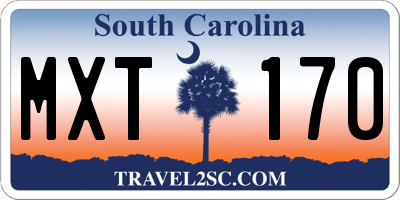 SC license plate MXT170