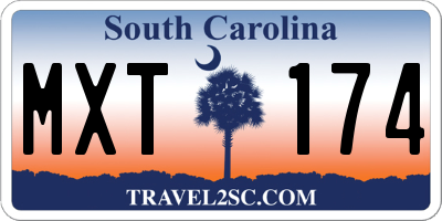 SC license plate MXT174