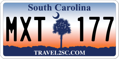 SC license plate MXT177