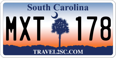 SC license plate MXT178