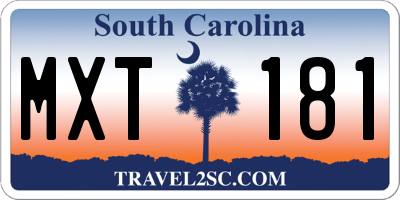 SC license plate MXT181