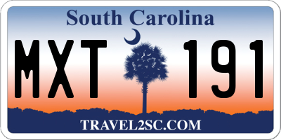 SC license plate MXT191