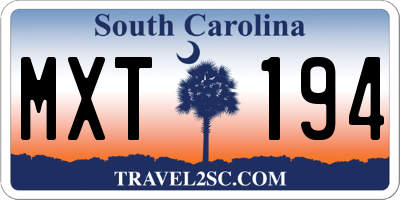SC license plate MXT194