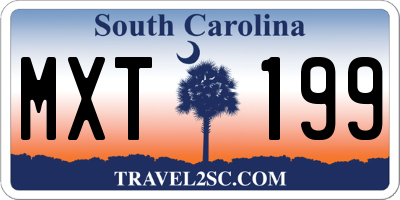 SC license plate MXT199
