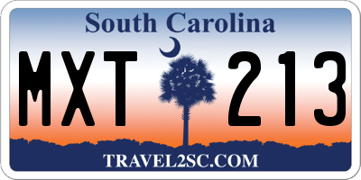 SC license plate MXT213