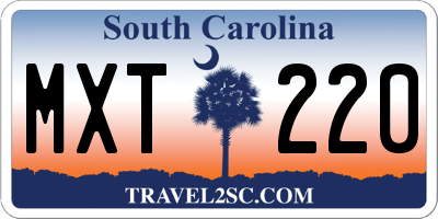 SC license plate MXT220