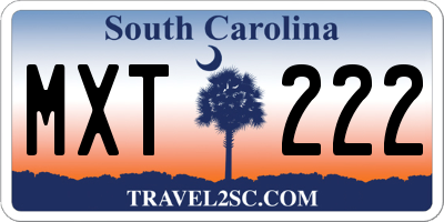 SC license plate MXT222