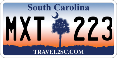 SC license plate MXT223