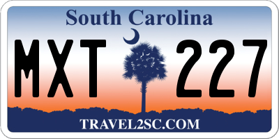SC license plate MXT227