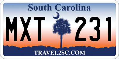 SC license plate MXT231