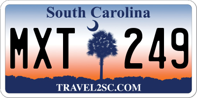 SC license plate MXT249