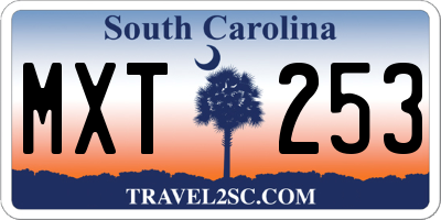 SC license plate MXT253