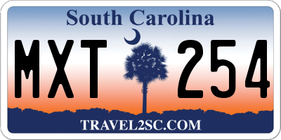 SC license plate MXT254