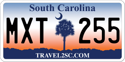 SC license plate MXT255