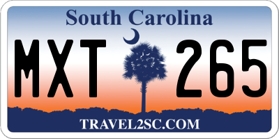 SC license plate MXT265
