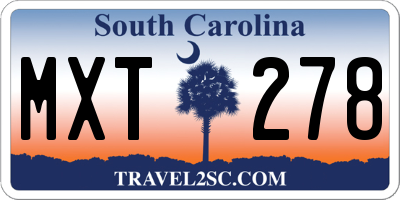 SC license plate MXT278