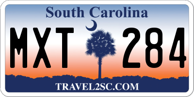 SC license plate MXT284