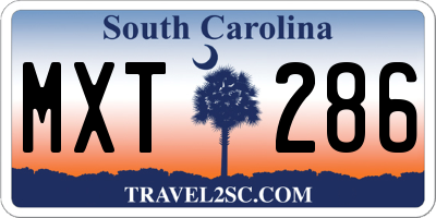 SC license plate MXT286