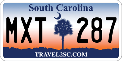 SC license plate MXT287