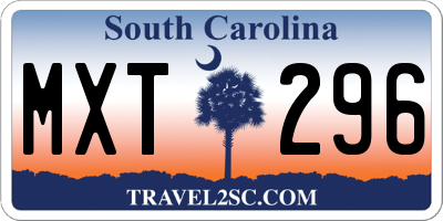 SC license plate MXT296