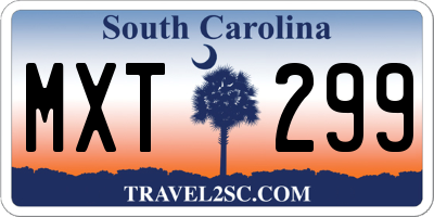 SC license plate MXT299