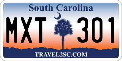 SC license plate MXT301
