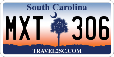 SC license plate MXT306