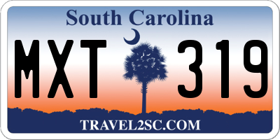 SC license plate MXT319