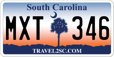 SC license plate MXT346