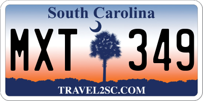 SC license plate MXT349