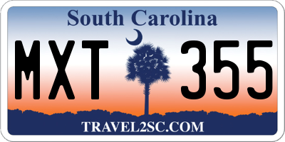 SC license plate MXT355