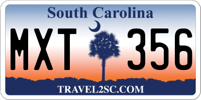 SC license plate MXT356