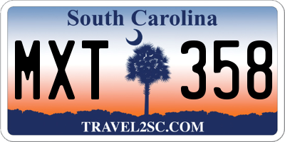 SC license plate MXT358