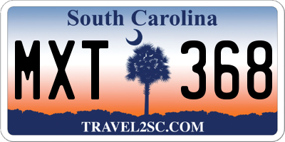 SC license plate MXT368