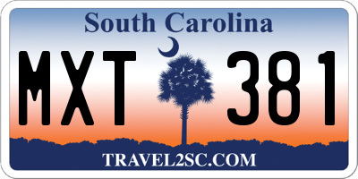 SC license plate MXT381