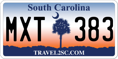 SC license plate MXT383