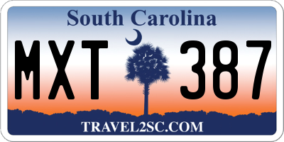 SC license plate MXT387