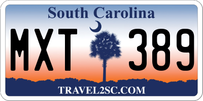 SC license plate MXT389