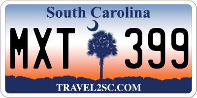 SC license plate MXT399